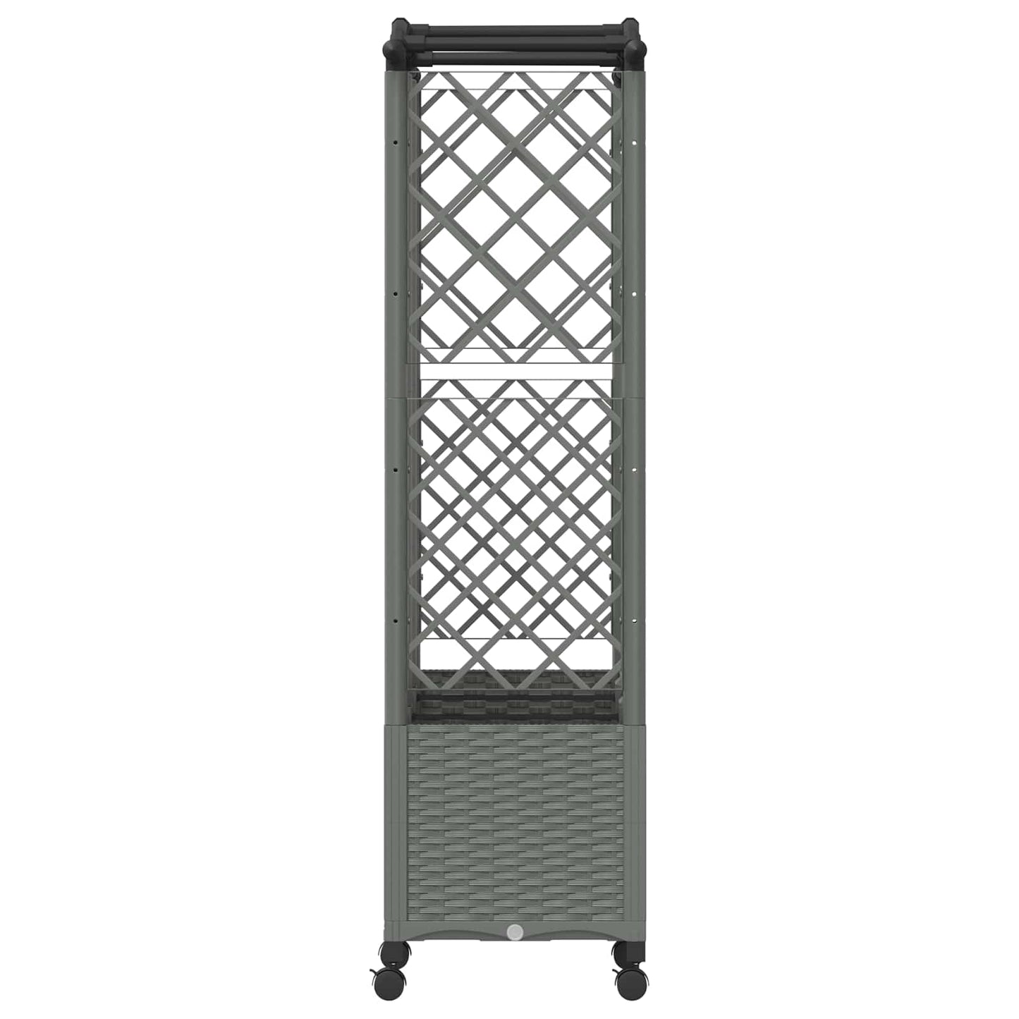 Verhoogd Bed met Trellis en Dak Lichtgrijs 163 x 40 x 144 cm PP