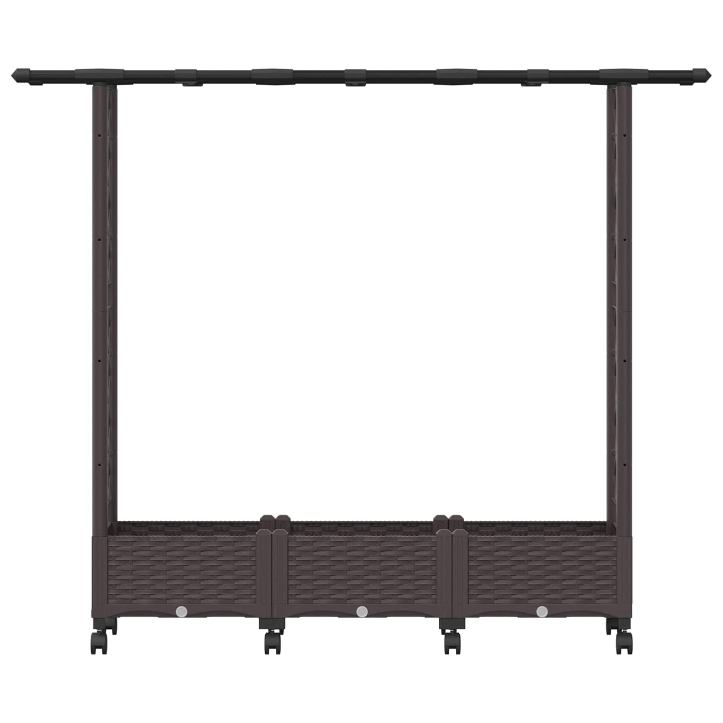Verhoogd Bed met Trellis en Dak Bruin 164 x 40 x 127 cm PP
