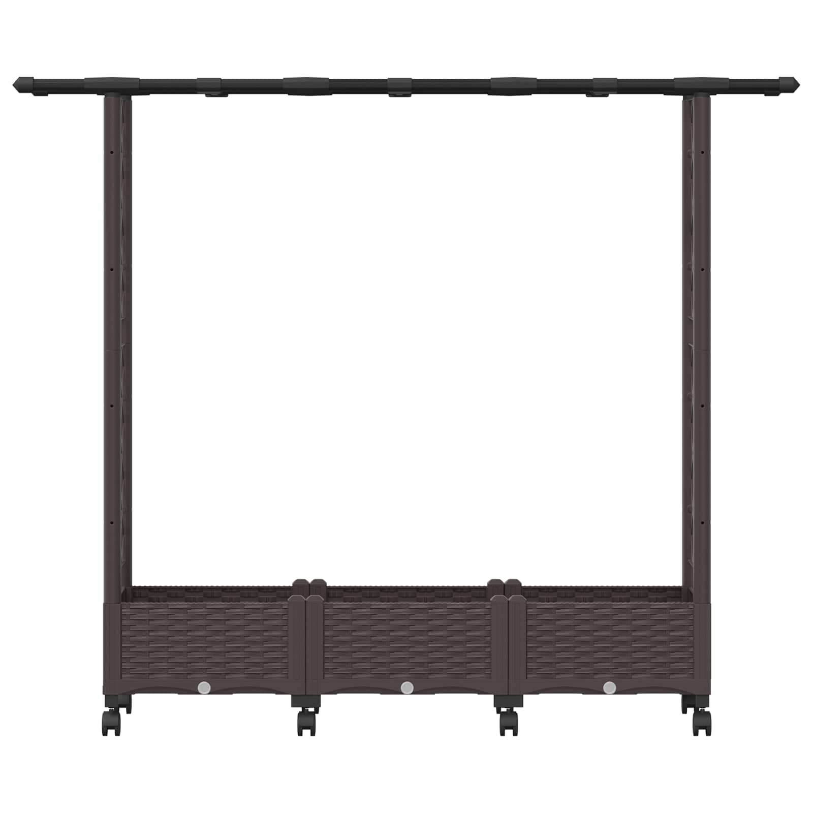 Verhoogd Bed met Trellis en Dak Bruin 164 x 40 x 127 cm PP