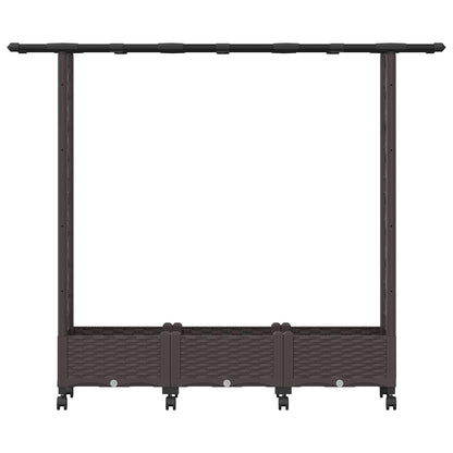 Verhoogd Bed met Trellis en Dak Bruin 164 x 40 x 127 cm PP