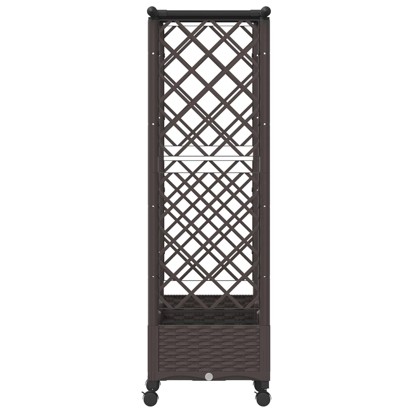 Verhoogd Bed met Trellis en Dak Bruin 164 x 40 x 127 cm PP