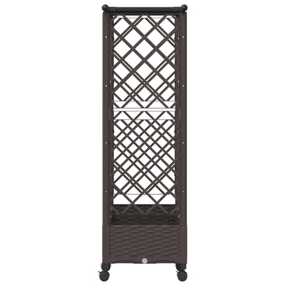 Verhoogd Bed met Trellis en Dak Bruin 164 x 40 x 127 cm PP