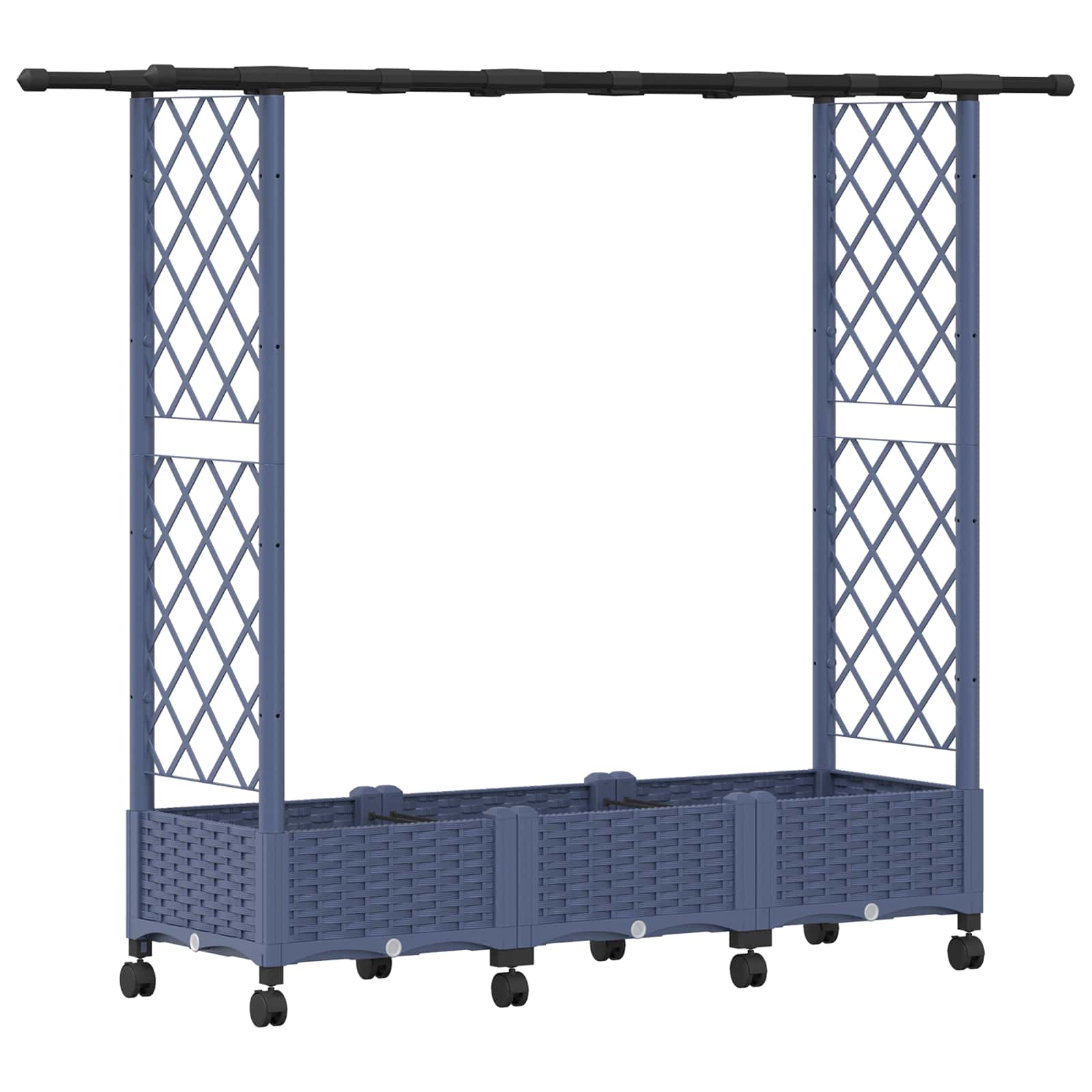 Verhoogd Bed met Trellis en Dak Grijs 164 x 40 x 127 cm PP