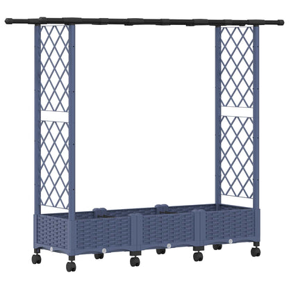 Verhoogd Bed met Trellis en Dak Grijs 164 x 40 x 127 cm PP