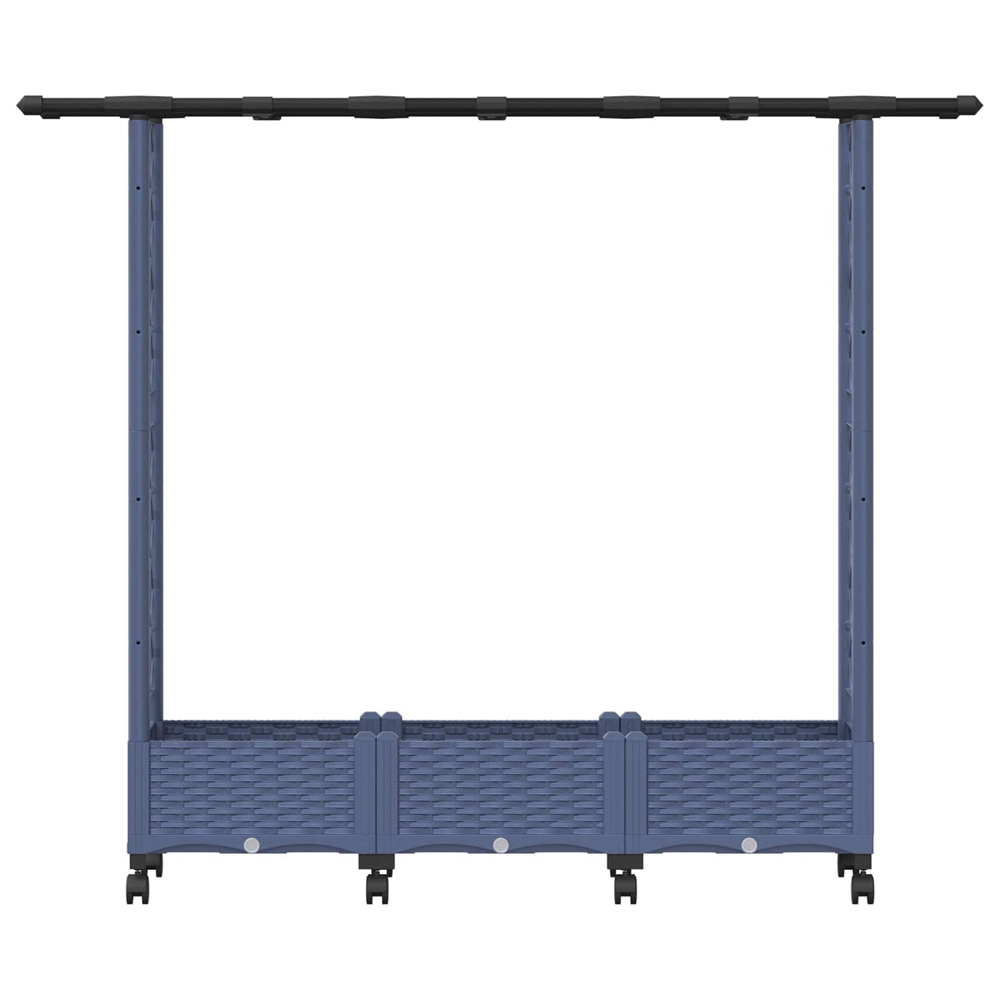 Verhoogd Bed met Trellis en Dak Grijs 164 x 40 x 127 cm PP