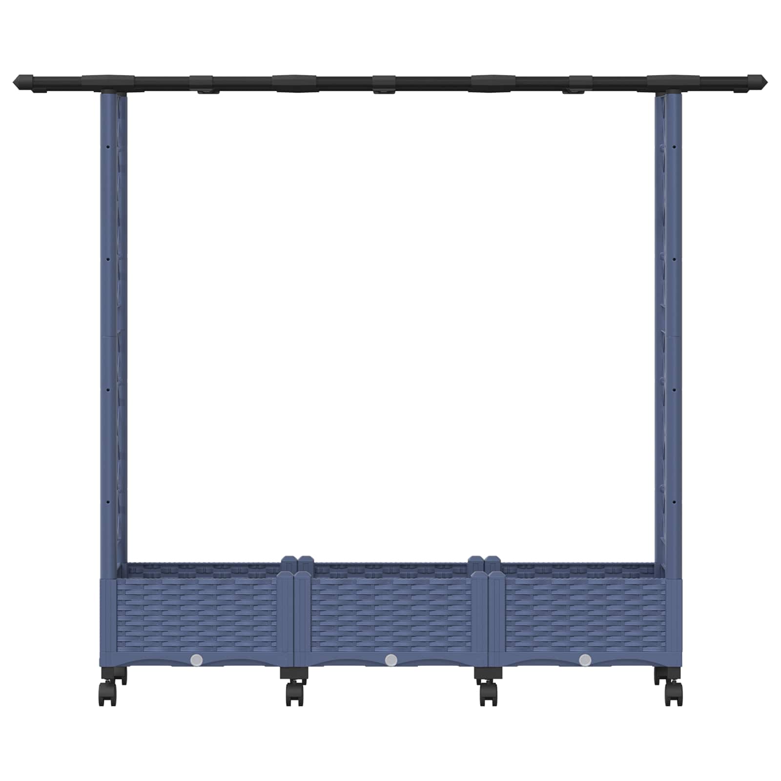 Verhoogd Bed met Trellis en Dak Grijs 164 x 40 x 127 cm PP