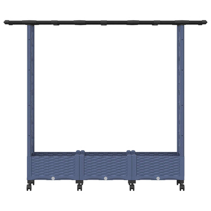 Verhoogd Bed met Trellis en Dak Grijs 164 x 40 x 127 cm PP