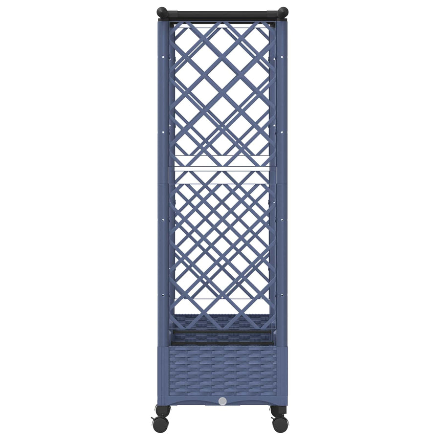 Verhoogd Bed met Trellis en Dak Grijs 164 x 40 x 127 cm PP