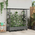 Verhoogd bed met dak lichtgrijs 164x40x127 cm PP