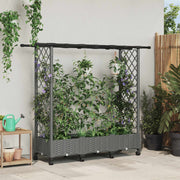Verhoogd bed met dak lichtgrijs 164x40x127 cm PP