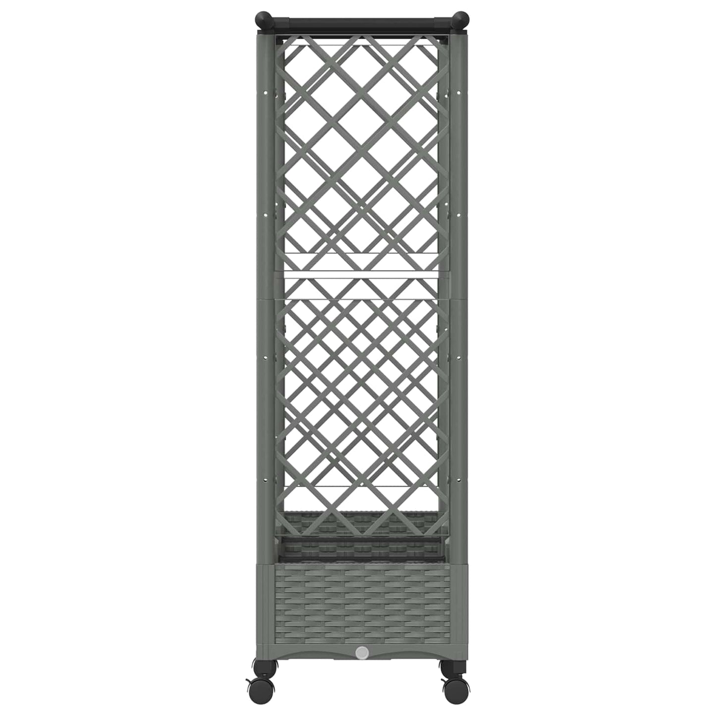 Verhoogd Bed met Trellis en Dak Lichtgrijs 164 x 40 x 127 cm PP