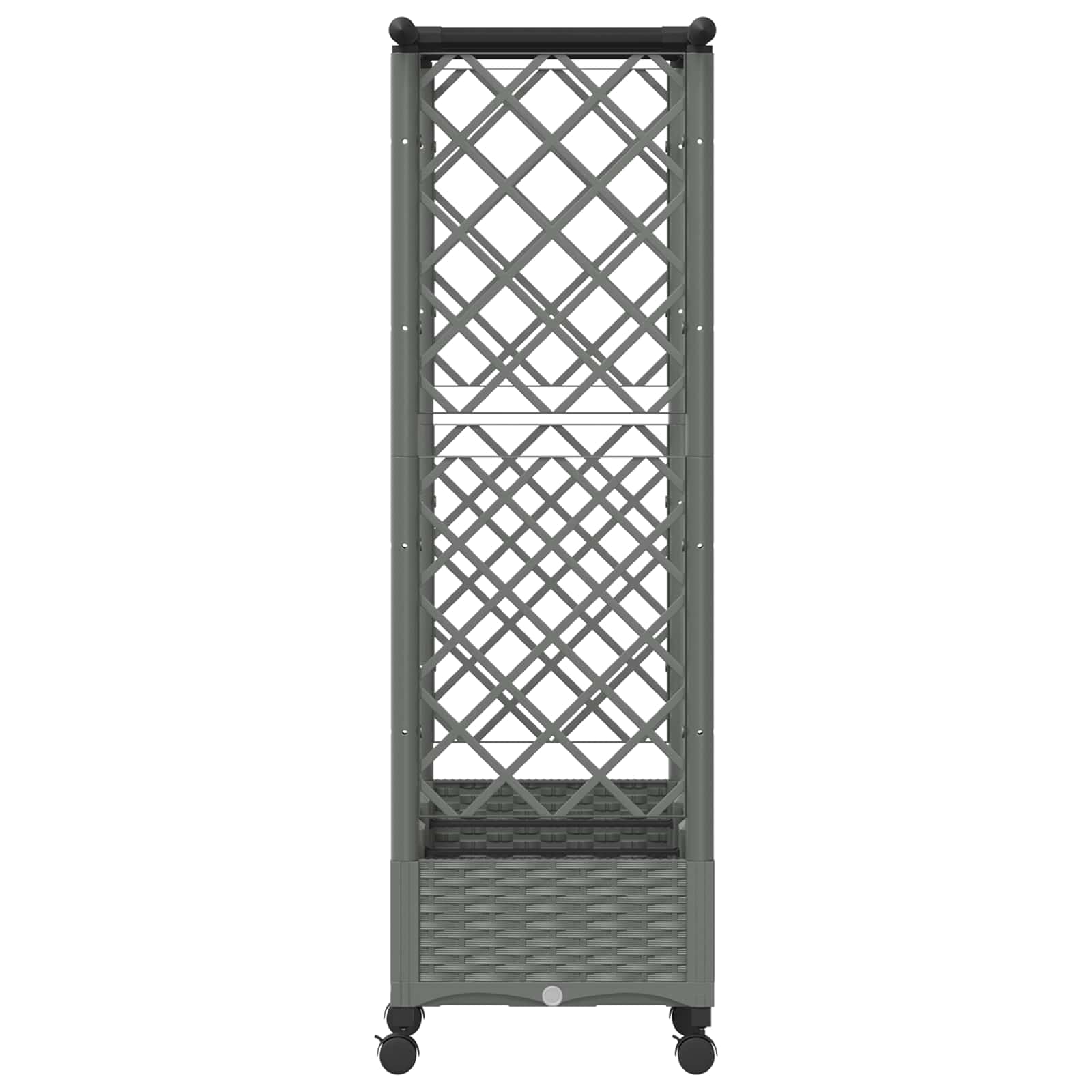 Verhoogd Bed met Trellis en Dak Lichtgrijs 164 x 40 x 127 cm PP