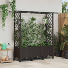 Verhoogd tuinbed met dak 162,5x40x142 cm bruin