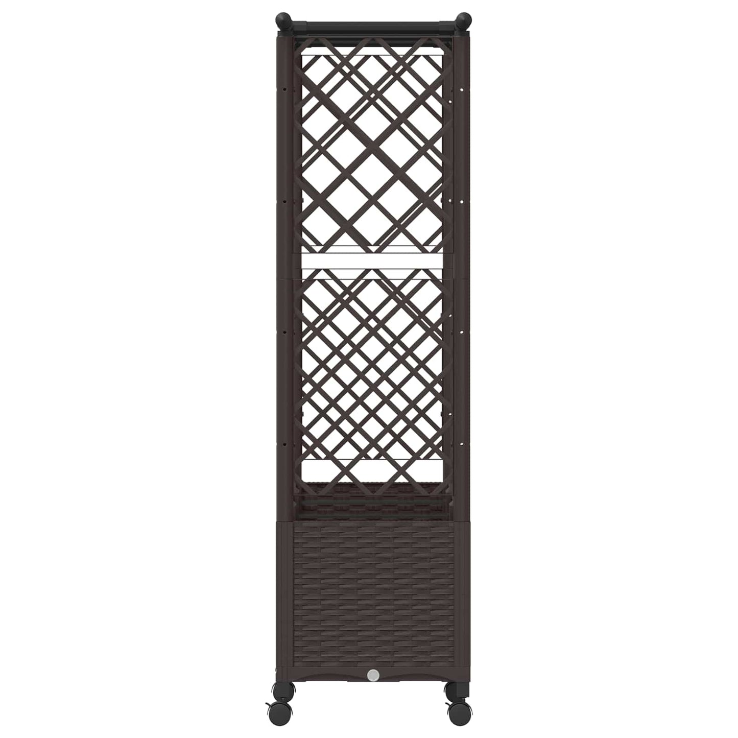 Verhoogd Bed met Trellis en Dak Bruin 162,5 x 40 x 142 cm PP