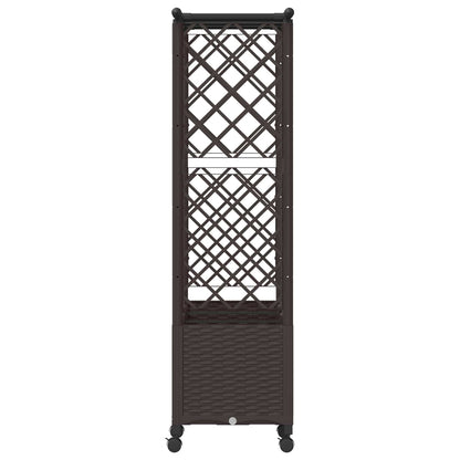 Verhoogd Bed met Trellis en Dak Bruin 162,5 x 40 x 142 cm PP