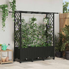 Verhoogd tuinbed met dak en trellis 162,5x40x142 cm zwart PP