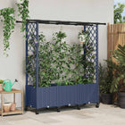 Verhoogd tuinbed met dak en trellis 162,5x40x142 cm grijs PP