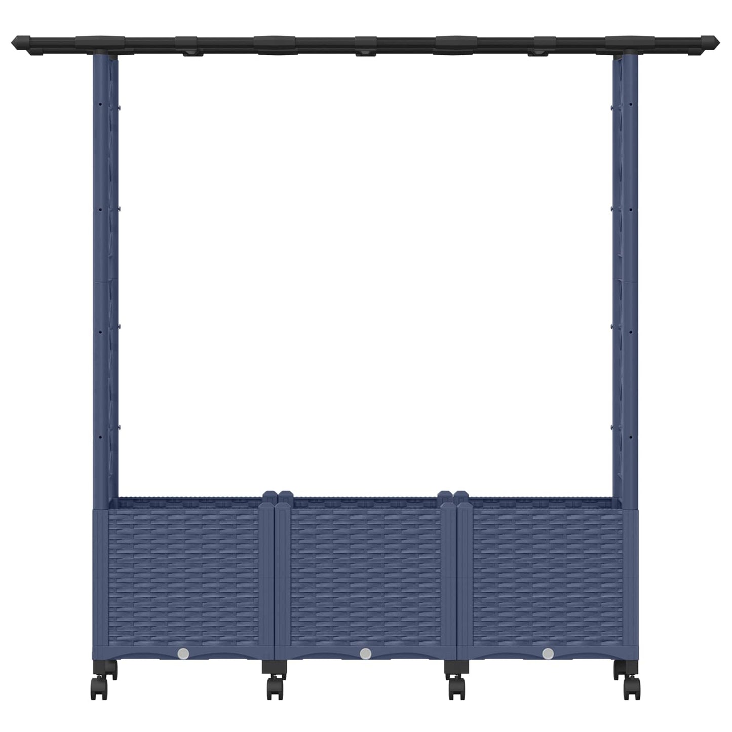 Verhoogd Bed met Trellis en Dak Grijs 162,5 x 40 x 142 cm PP