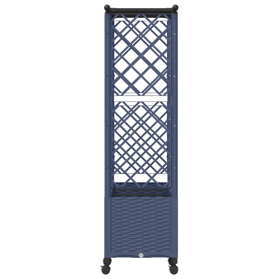 Verhoogd Bed met Trellis en Dak Grijs 162,5 x 40 x 142 cm PP