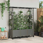 Verhoogd tuinbed met dak 162.5x40x142 cm lichtgrijs polypropyleen
