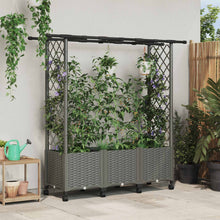 Verhoogd Bed met Trellis en Dak Lichtgrijs 162,5 x 40 x 142 cm