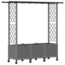 Verhoogd Bed met Trellis en Dak Lichtgrijs 162,5 x 40 x 142 cm