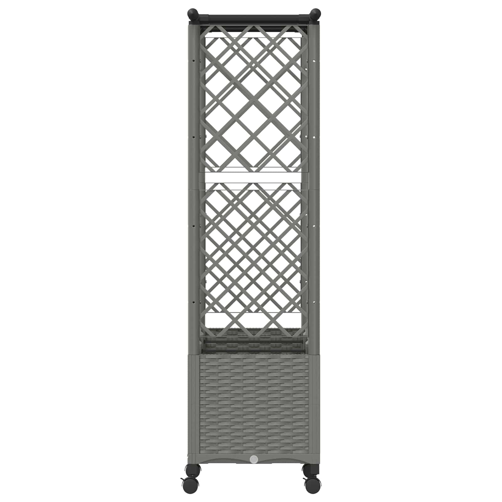 Verhoogd Bed met Trellis en Dak Lichtgrijs 162,5 x 40 x 142 cm