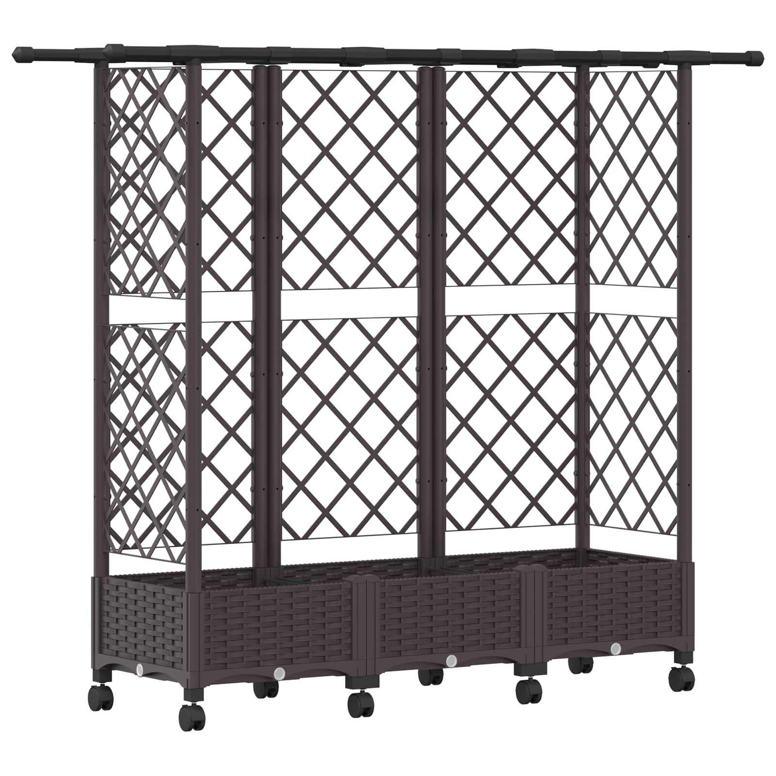 Verhoogd Bed met Trellis en Dak Bruin 164 x 40 x 127 cm PP