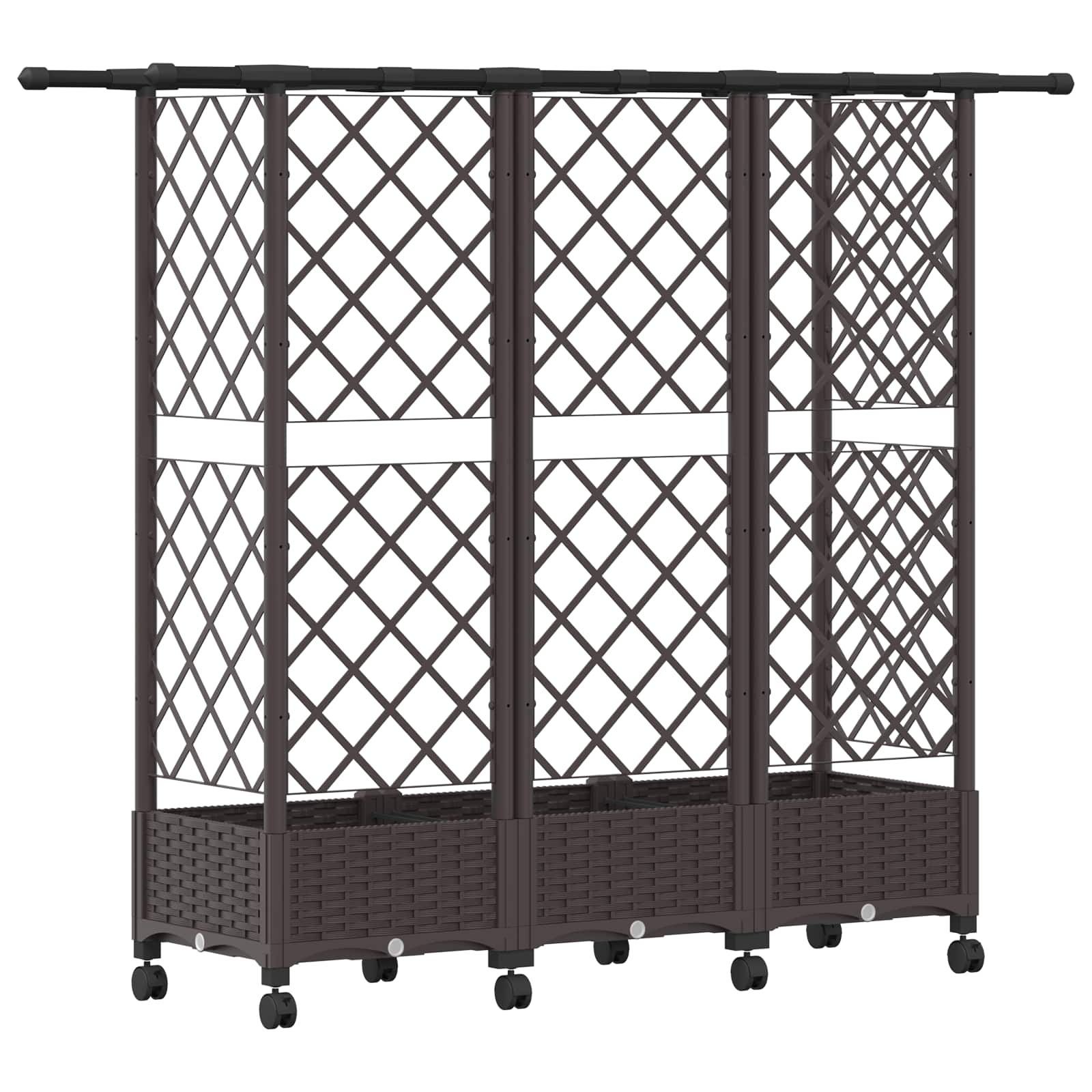 Verhoogd Bed met Trellis en Dak Bruin 164 x 40 x 127 cm PP