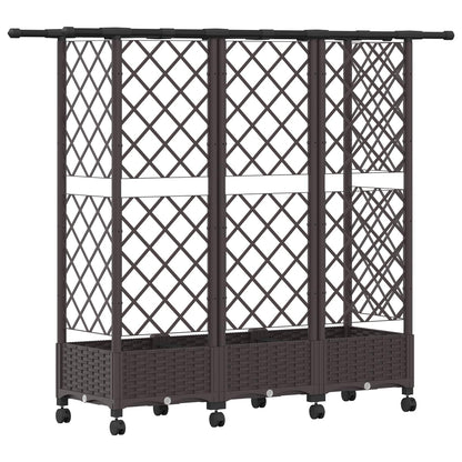 Verhoogd Bed met Trellis en Dak Bruin 164 x 40 x 127 cm PP