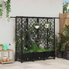 Verhoogd tuinbed met dak en trellis 164x40x127 cm zwart PP