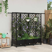 Verhoogd tuinbed met dak en trellis 164x40x127 cm zwart PP