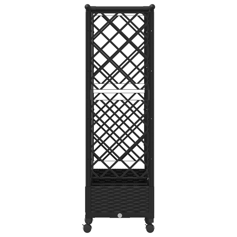 Verhoogd Bed met Trellis en Dak Zwart 164 x 40 x 127 cm PP