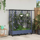 Verhoogd tuinbed 164x40x127 cm grijs met dak en trellis