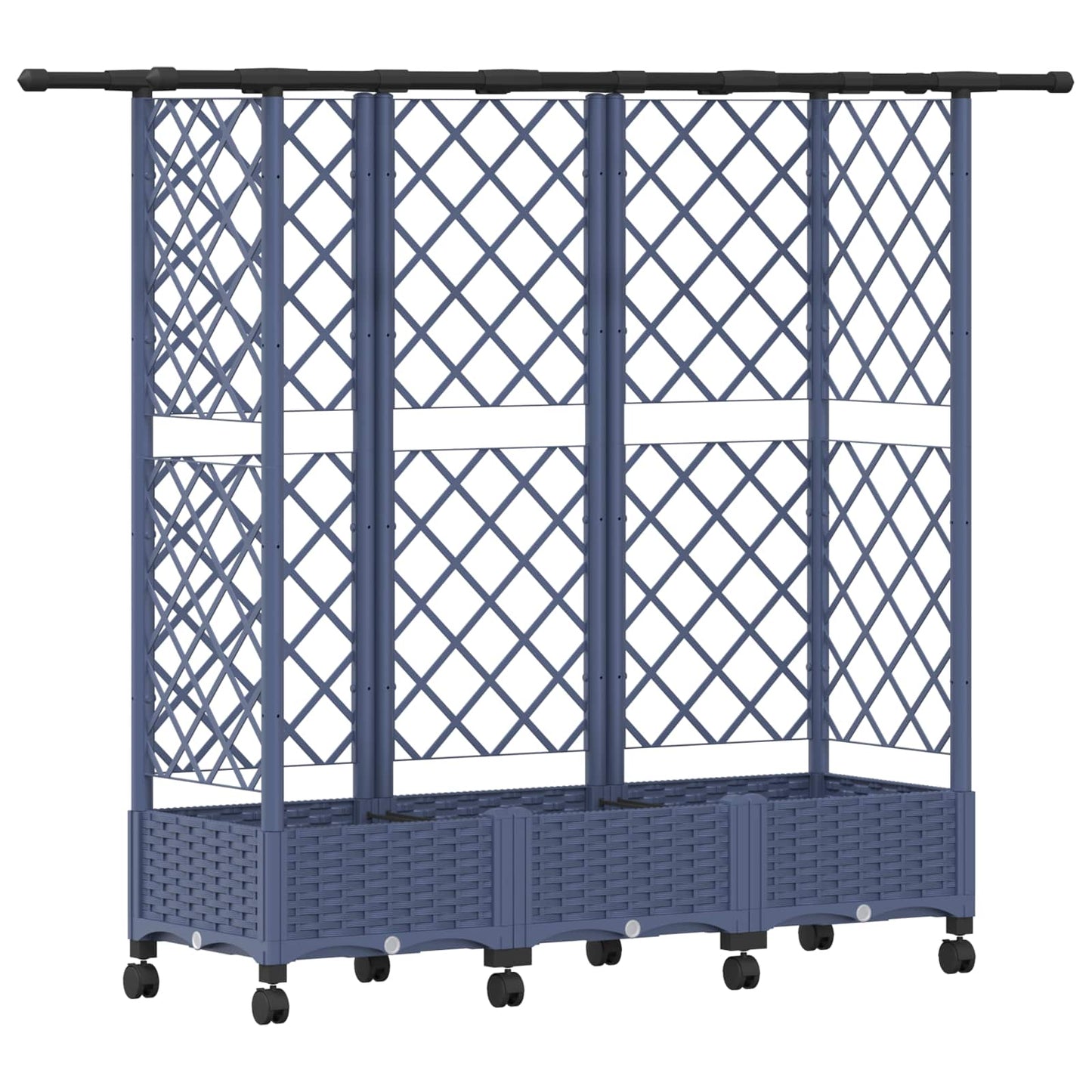 Verhoogd Bed met Trellis en Dak Grijs 164 x 40 x 127 cm PP