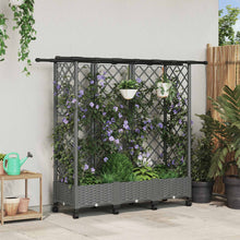 Verhoogd Bed met Trellis en Dak Lichtgrijs 164 x 40 x 127 cm PP
