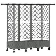Verhoogd Bed met Trellis en Dak Lichtgrijs 164 x 40 x 127 cm PP
