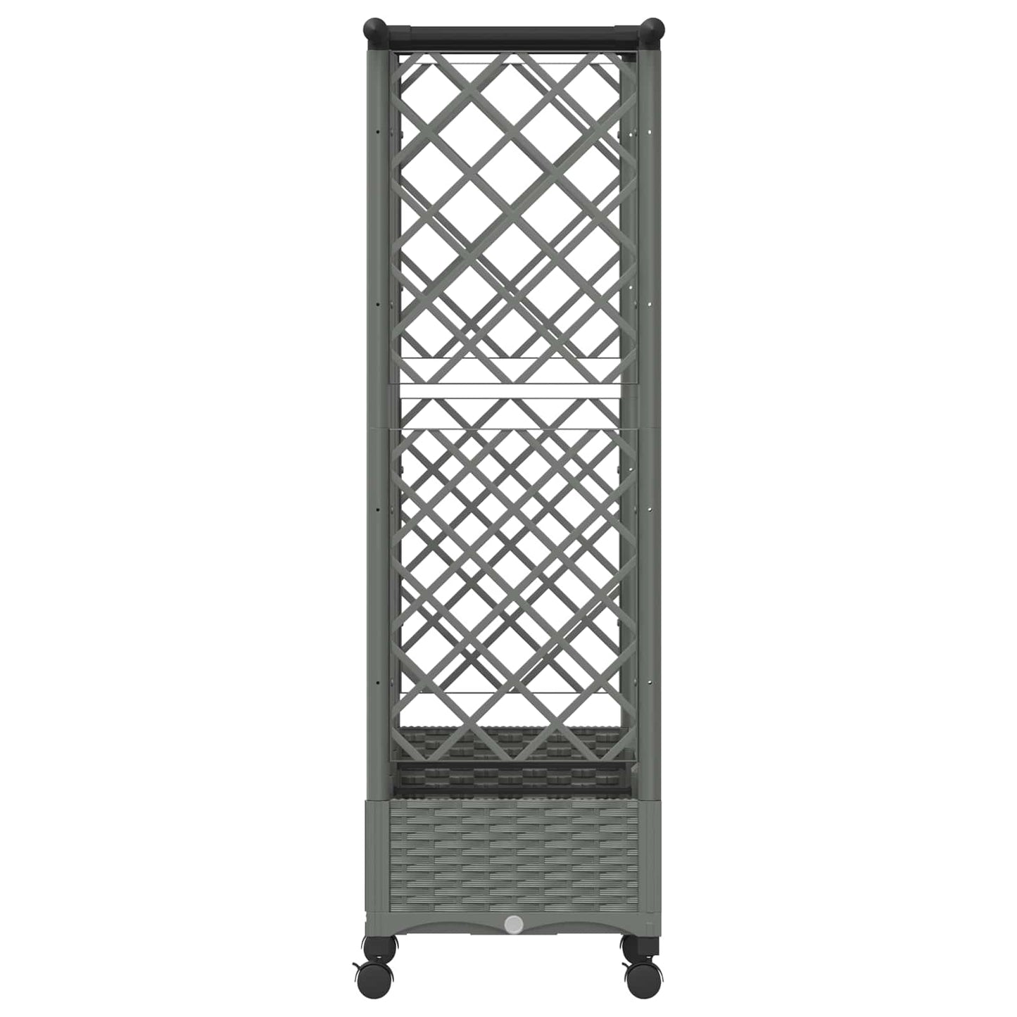 Verhoogd Bed met Trellis en Dak Lichtgrijs 164 x 40 x 127 cm PP