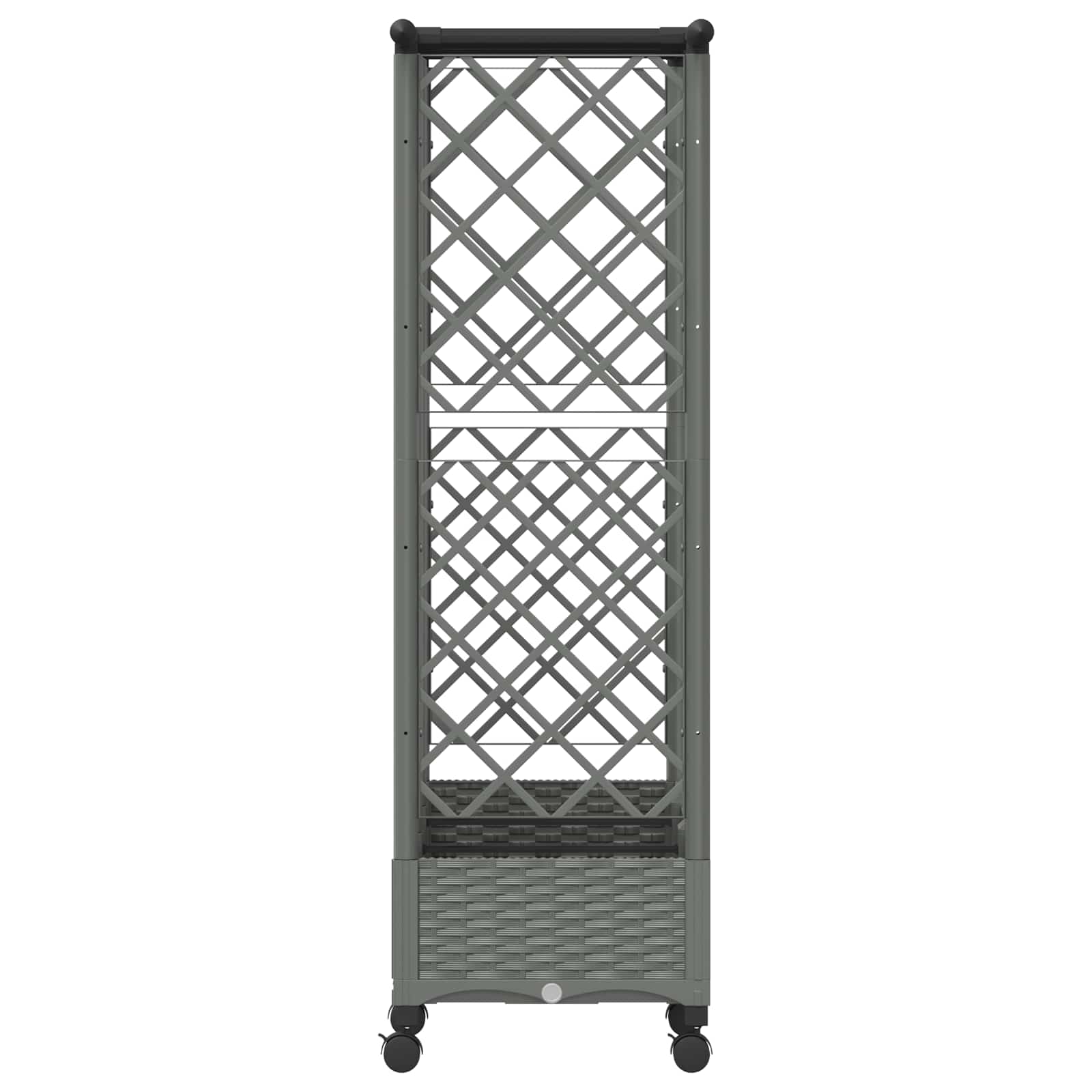 Verhoogd Bed met Trellis en Dak Lichtgrijs 164 x 40 x 127 cm PP