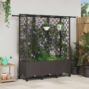 Verhoogd tuinbed met trellis en dak 163,5x40x142 cm bruin PP