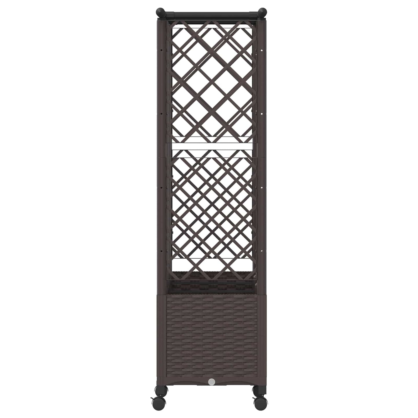 Verhoogd Bed met Trellis en Dak Bruin 163,5 x 40 x 142 cm PP
