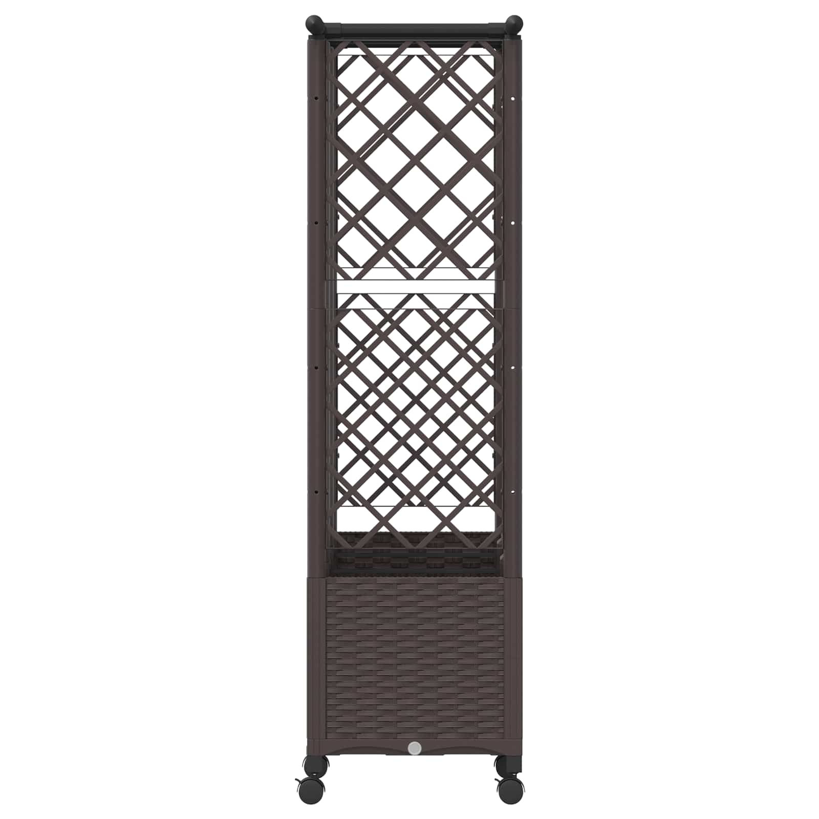 Verhoogd Bed met Trellis en Dak Bruin 163,5 x 40 x 142 cm PP