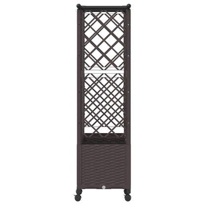 Verhoogd Bed met Trellis en Dak Bruin 163,5 x 40 x 142 cm PP