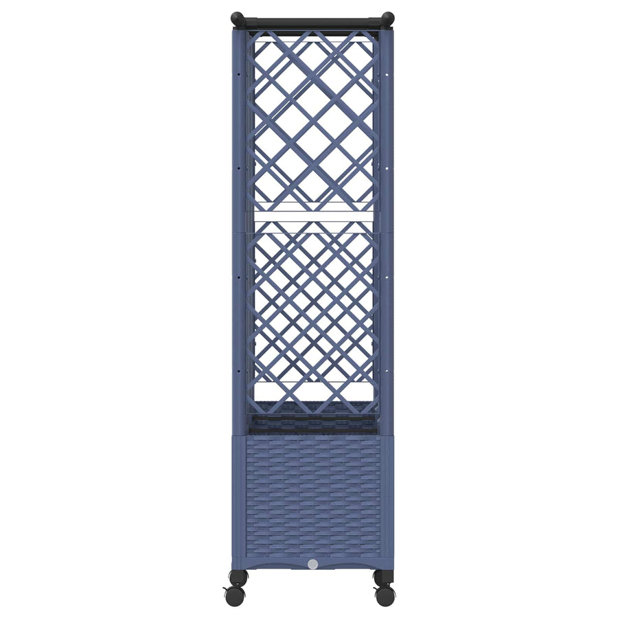 Verhoogd Bed met Trellis en Dak Grijs 163,5 x 40 x 142 cm PP