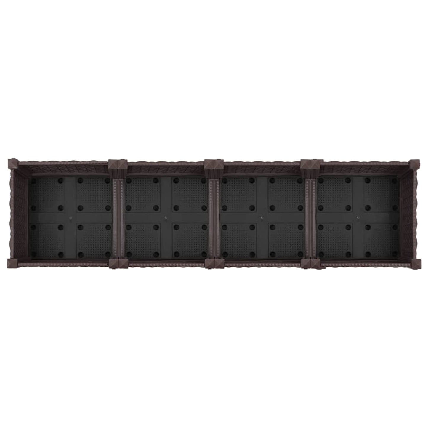 Tuinschaal met wielen Bruin 160 x 40 x 29 cm PP
