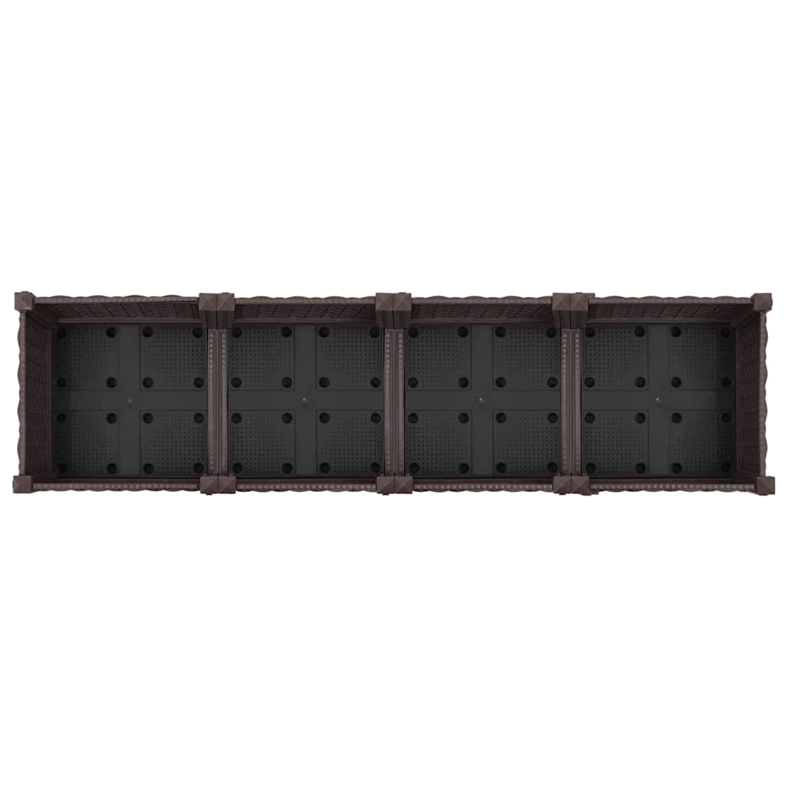 Tuinschaal met wielen Bruin 160 x 40 x 29 cm PP
