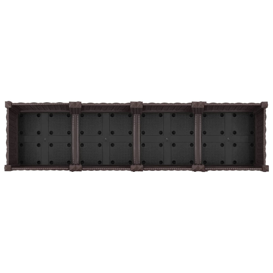 Tuinschaal met wielen Bruin 160 x 40 x 29 cm PP