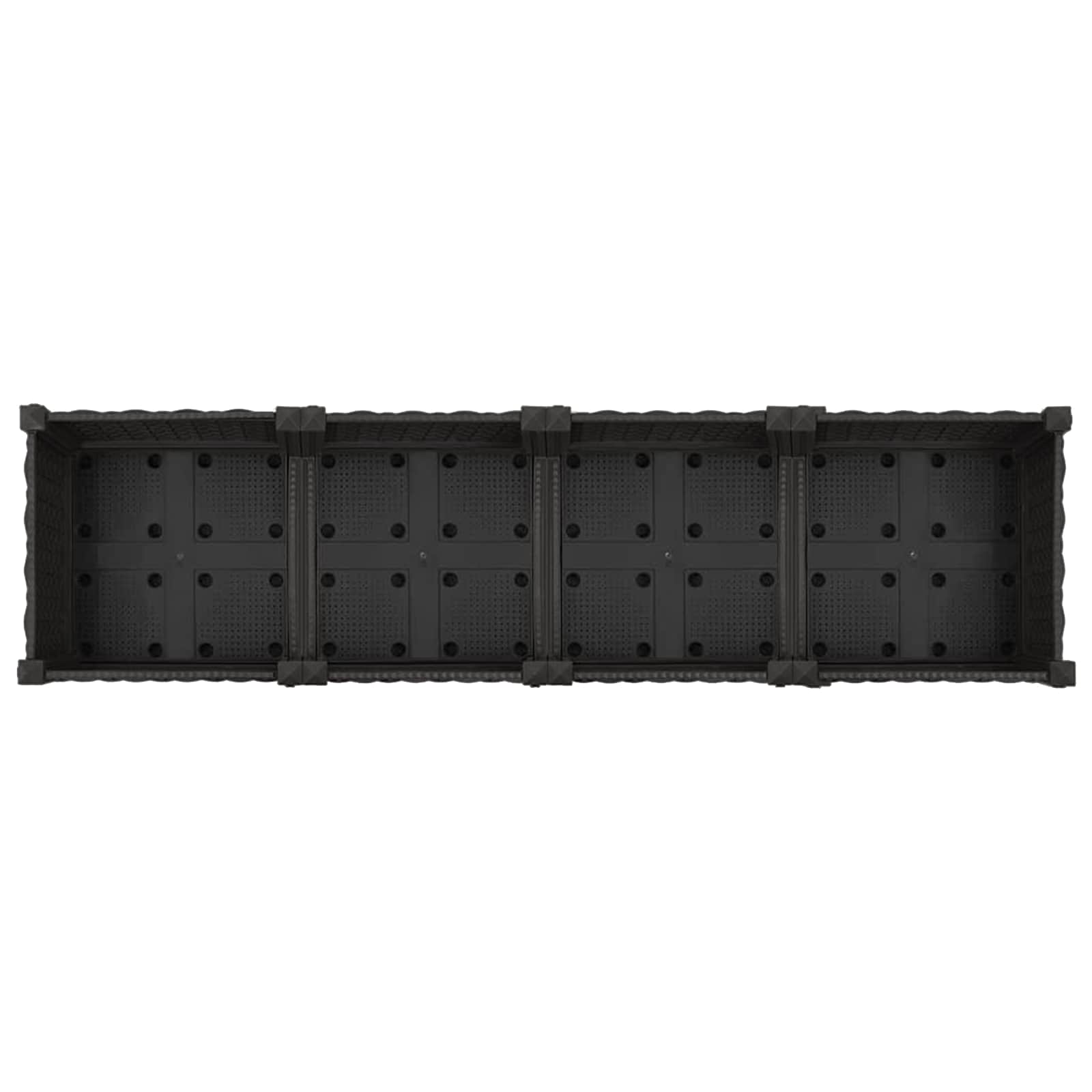 Tuinschaal met wielen Zwart 160 x 40 x 29 cm PP