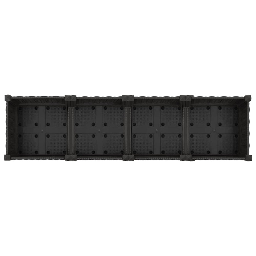 Tuinschaal met wielen Zwart 160 x 40 x 29 cm PP