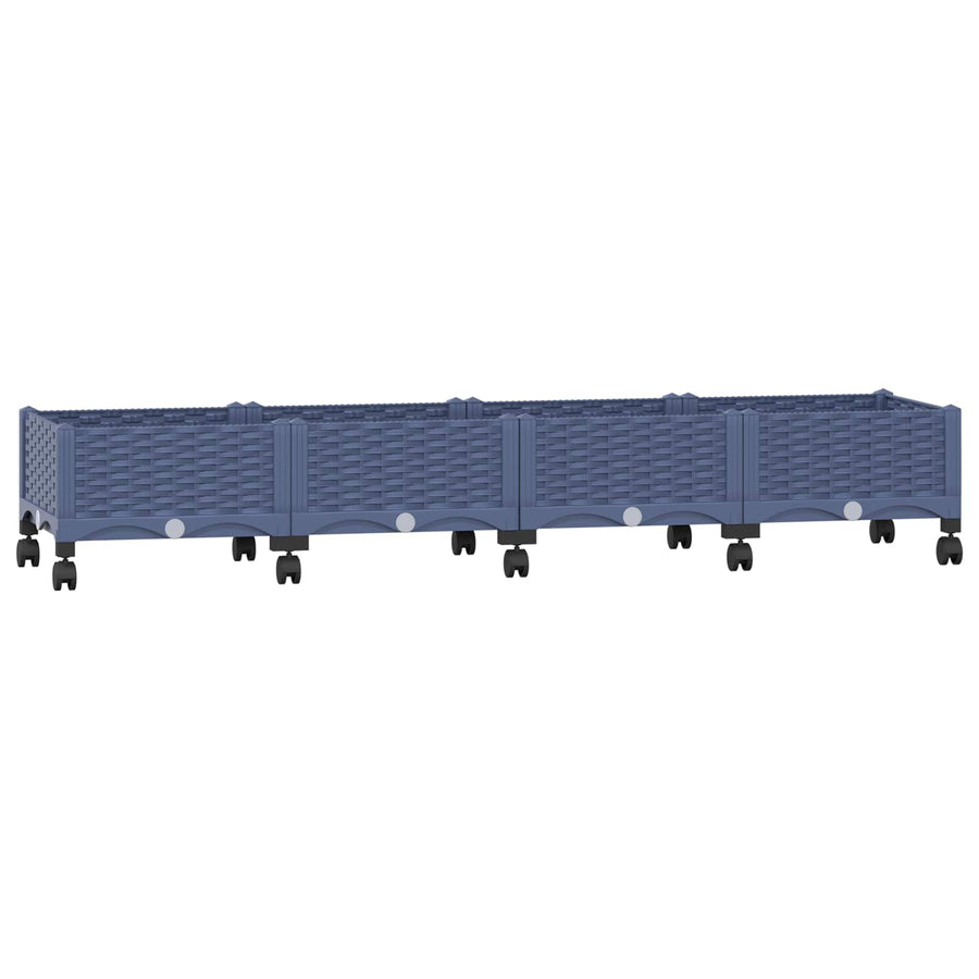 Tuinschaal met wielen Blauw Grijs 160 x 40 x 33 cm PP